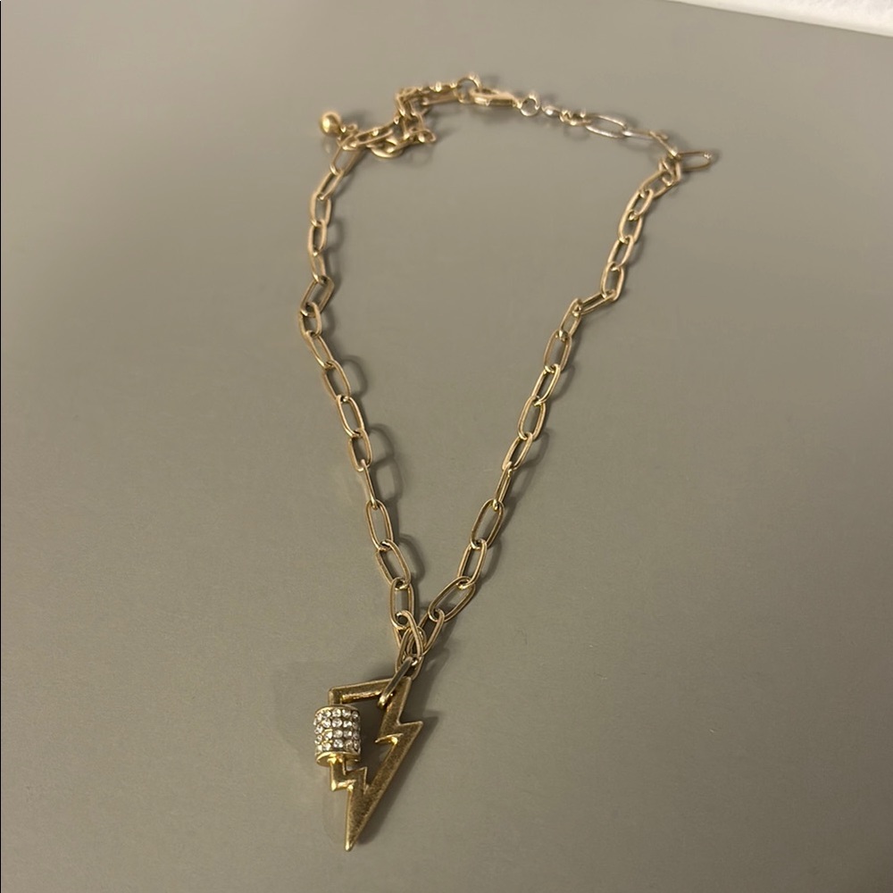 Gold Lightning Bolt Necklace